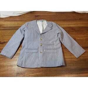 Kitestrings‎ By Heartstrings Seersucker Blue & White Blazer Size 6